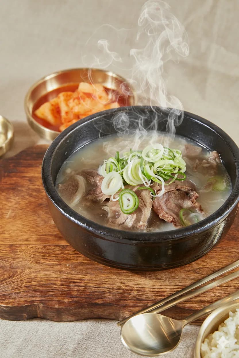 제일면옥 송도본점에서 매일 새벽 우려내는 한우 사골 육수와 설렁탕